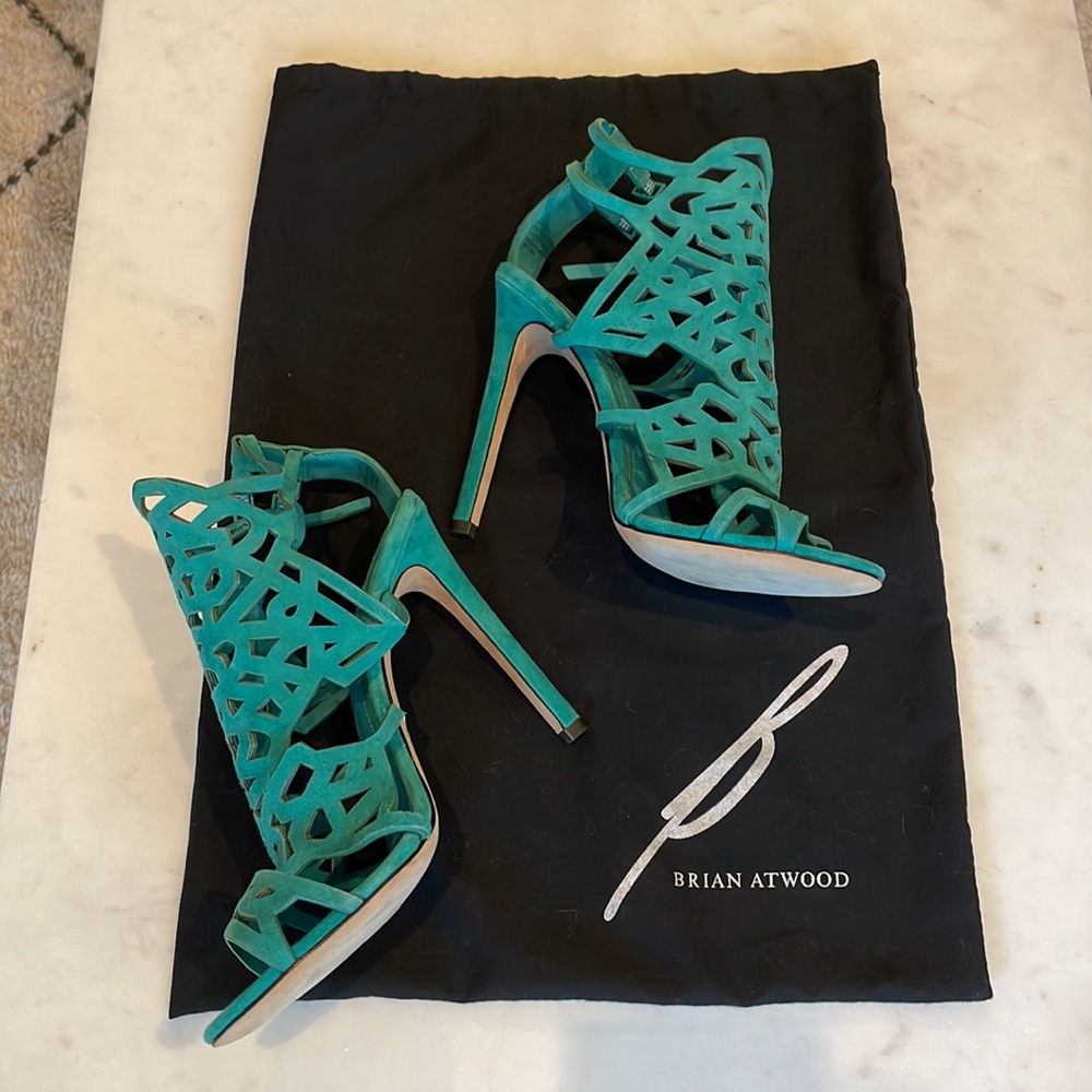 B Brian Atwood Green Cutout Heels